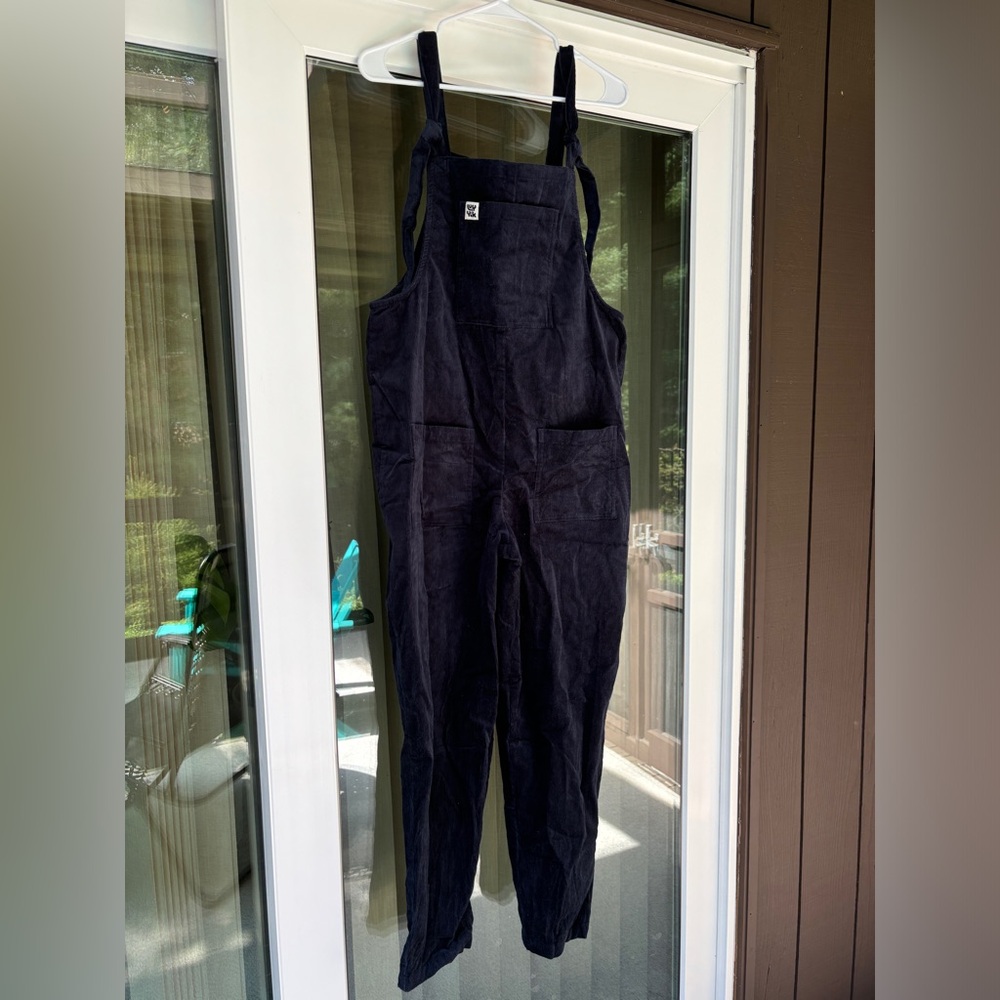 Lucy & Yak Corduroy Overalls Full Length Navy Blue